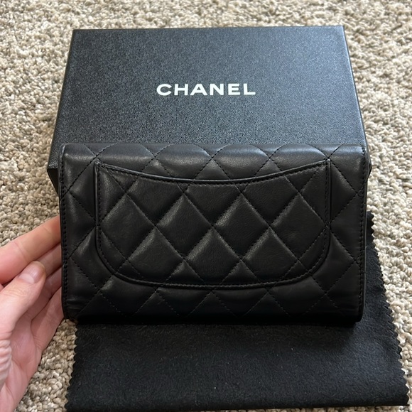Chanel black wallet silver hardware full set - Picture 4 of 12